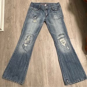 Abercrombie Vintage Rare Distressed Painted Jean 6